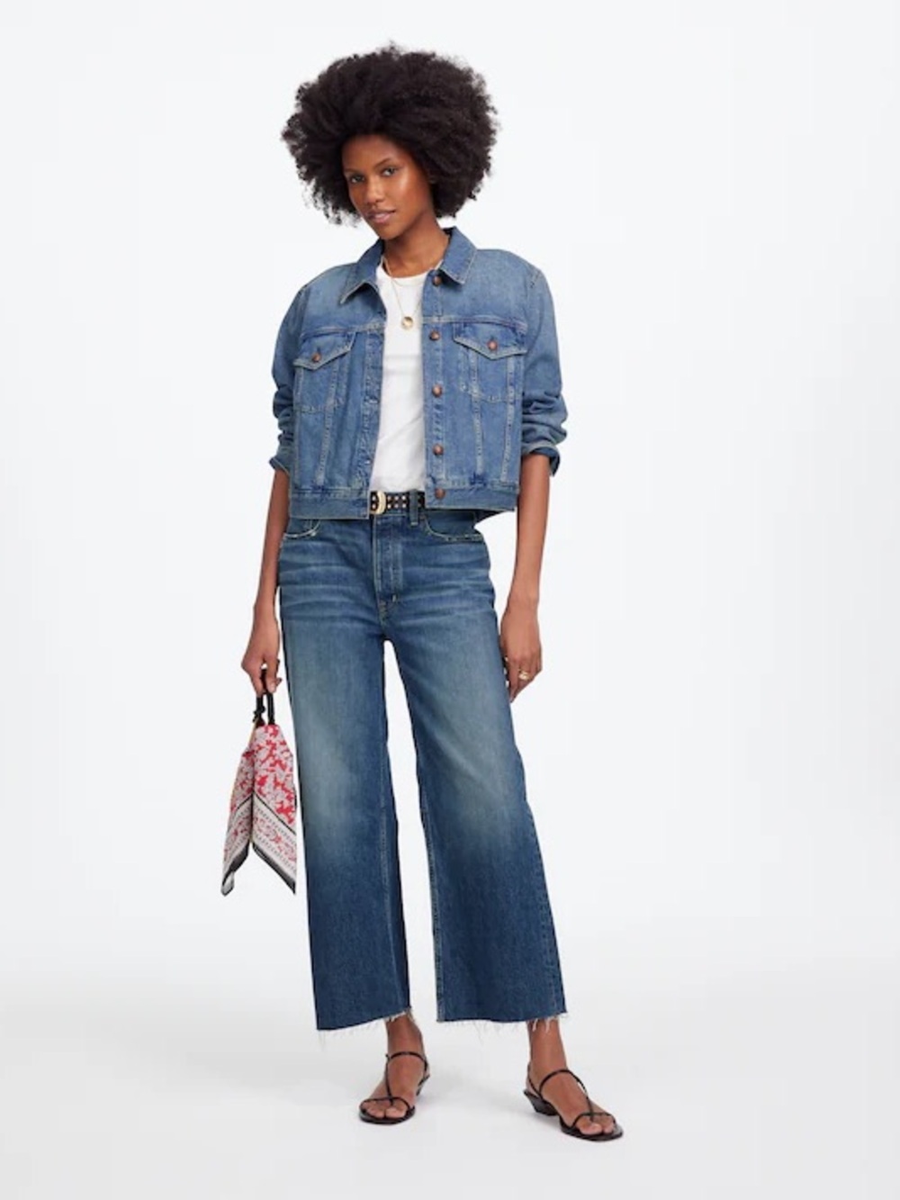 Madewell Low Slung Baggy Crop Jeans 28 100% Cotton Wide Leg Button Fly NUI72